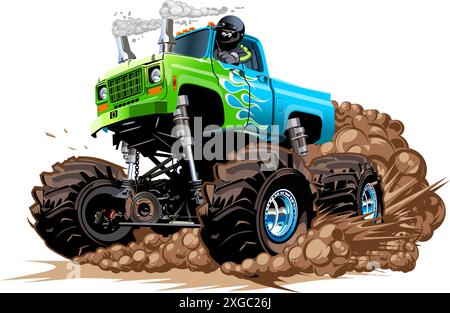 Cartoon Monster Truck. Disponible EPS-10 séparés par groupes et calques avec des effets de transparence pour recolorer en un clic Illustration de Vecteur