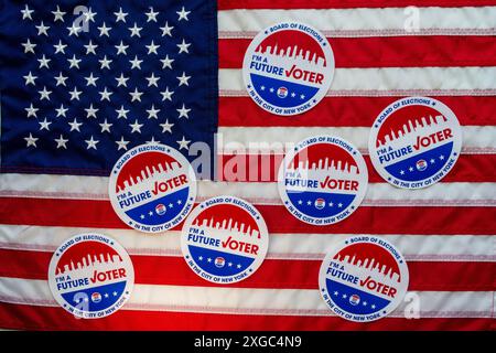 Still Life of future Voter Stickers, 2024, NYC, États-Unis Banque D'Images