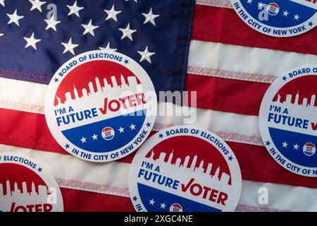 Still Life of future Voter Stickers, 2024, NYC, États-Unis Banque D'Images