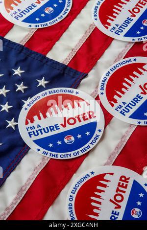 Still Life of future Voter Stickers, 2024, NYC, États-Unis Banque D'Images