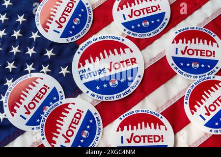 Still Life of future Voter Stickers, 2024, NYC, États-Unis Banque D'Images