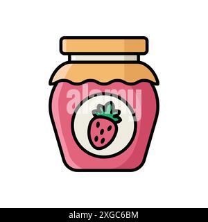 modèle de conception de vecteur d'icône de pot de jam en fond blanc Illustration de Vecteur
