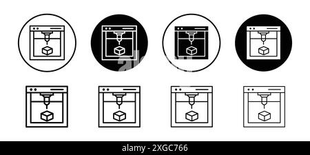Collection de logo vectoriel d'icône d'imprimante 3D pour l'interface utilisateur de l'application Web Illustration de Vecteur