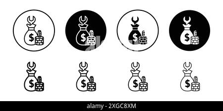 Collection de logo vectoriel d'icône d'argent fixe pour l'interface utilisateur de l'application Web Illustration de Vecteur
