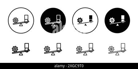 Tirez parti de la collection d'ensembles de logos vectoriels d'icônes pour l'interface utilisateur de l'application Web Illustration de Vecteur