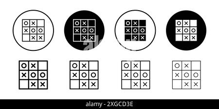 Collection de jeu de logos vectoriels TIC tac toe pour l'interface utilisateur de l'application Web Illustration de Vecteur