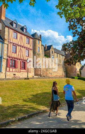 France, Sarthe, le Mans, la Cité Plantagenet, maison à colombages Banque D'Images