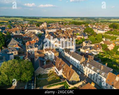 France, Orne, Parc naturel régional du Perche, Mortagne au Perche (vue aérienne) Banque D'Images