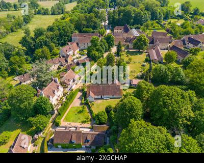 France, Orne, Parc naturel régional du Perche, Saint Germain des gros (vue aérienne) Banque D'Images