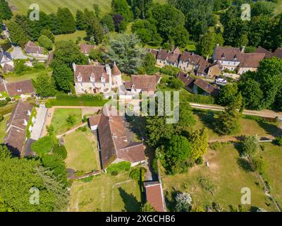 France, Orne, Parc naturel régional du Perche, Saint Germain des gros (vue aérienne) Banque D'Images