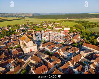 France, Yonne, Coulanges la Vineuse (vue aérienne) Banque D'Images