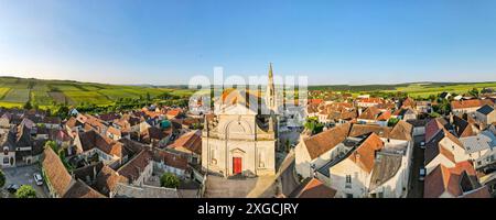 France, Yonne, Coulanges la Vineuse (vue aérienne) Banque D'Images