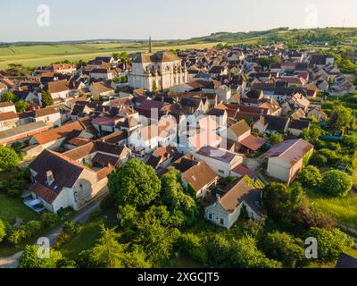 France, Yonne, Coulanges la Vineuse (vue aérienne) Banque D'Images
