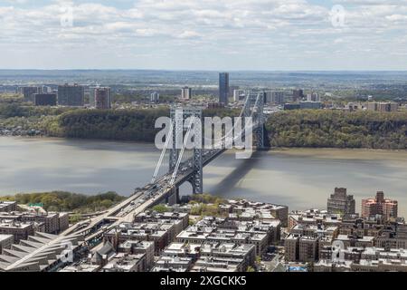 Vue aérienne du pont George Washington New York Banque D'Images