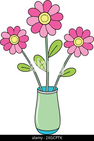 Bouquet mignon de vecteur de fleurs. Illustration de Vecteur