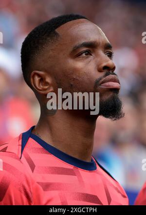 Dusseldorf, Allemagne. 6 juillet 2024. Ivan Toney, de l'Angleterre, regarde pendant l'hymne national avant le coup d'envoi du match quart de finale des Championnats d'Europe de l'UEFA à Dusseldorf Arena, Dusseldorf. Le crédit photo devrait se lire : Jonathan Moscrop/Sportimage crédit : Sportimage Ltd/Alamy Live News Banque D'Images