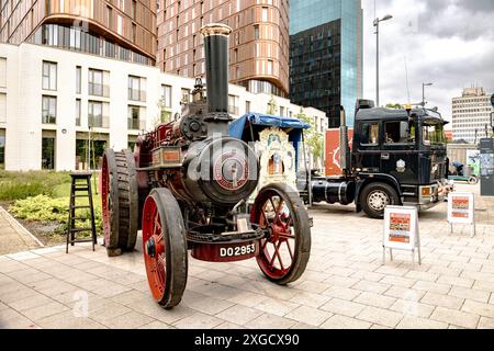 Une machine à vapeur à usage général Ruston Hornsby. Âge de la vapeur, transport à vapeur et machines. Banque D'Images