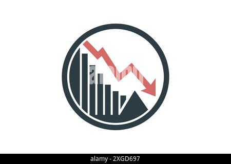Graphique à barres en baisse des performances Illustration de Vecteur