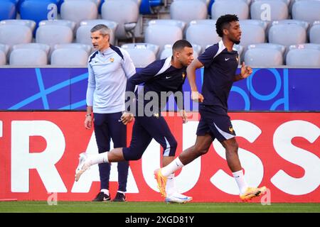 Lors d'une séance d'entraînement au Munich Football Arena à Munich, Allemagne. Date de la photo : lundi 8 juillet 2024. Banque D'Images