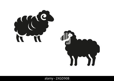 Illustration de silhouettes de mouton noir Illustration de Vecteur