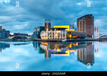 The Lowry Centre and Theatre, Media City UK, Salford Quays, Greater Manchester, Angleterre, Royaume-Uni, Europe Banque D'Images