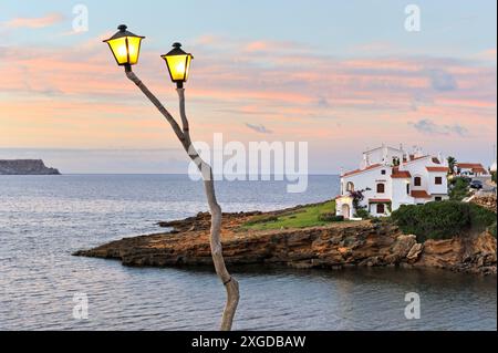 Platges de Fornells, station balnéaire, Minorque, Îles Baléares, Espagne, Méditerranée, Europe Banque D'Images