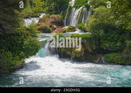 Skradinski buk, plus grande et plus belle cascade du parc national de Krka Banque D'Images