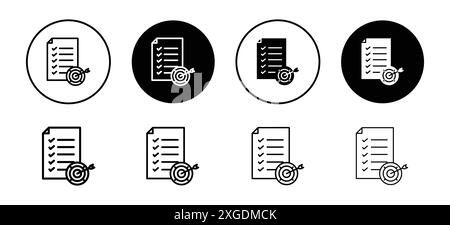 Objectifs et objectifs atteints collection de logos vectoriels d'icônes pour l'interface utilisateur de l'application Web Illustration de Vecteur