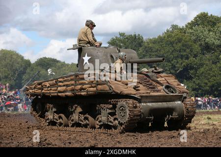 Char Sherman M4 75mm de la seconde Guerre mondiale Banque D'Images