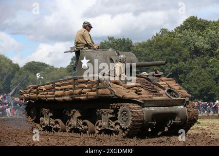 Char Sherman M4 75mm de la seconde Guerre mondiale Banque D'Images