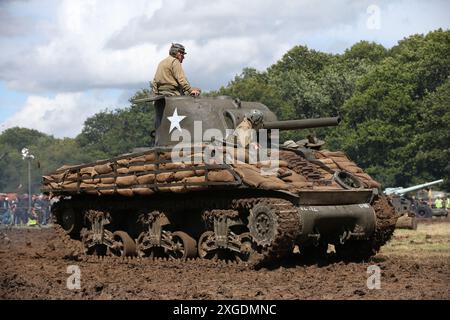 Char Sherman M4 75mm de la seconde Guerre mondiale Banque D'Images