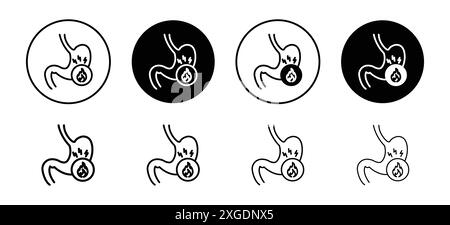 Collection de logo vectoriel d'icône de brûlure d'estomac pour l'interface utilisateur de l'application Web Illustration de Vecteur