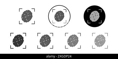 Collection de logos vectoriels d'icônes d'empreintes digitales pour l'interface utilisateur de l'application Web Illustration de Vecteur