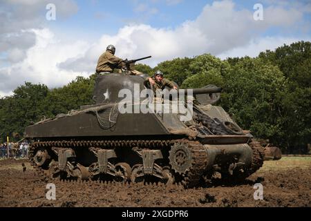 Char Sherman M4 75mm de la seconde Guerre mondiale Banque D'Images