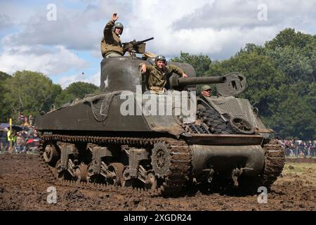 Char Sherman M4 75mm de la seconde Guerre mondiale Banque D'Images