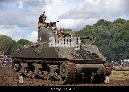 Char Sherman M4 75mm de la seconde Guerre mondiale Banque D'Images