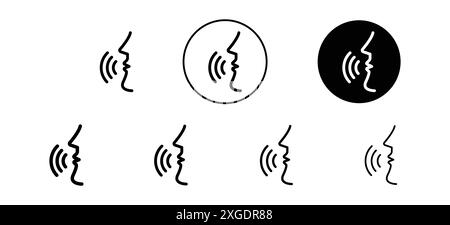 Collection de logos vectoriels d'icônes de reconnaissance vocale pour l'interface utilisateur de l'application Web Illustration de Vecteur