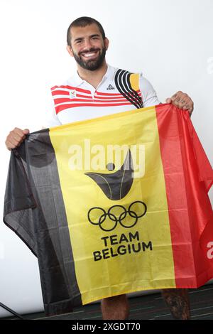 Bruxelles, Belgique. 08 juillet 2024. Le judoka belge Toma Nikiforov photographié lors d’un photoshoot pour le Comité Olympique belge BOIC - COIB en prévision des Jeux Olympiques de Paris 2024, à Bruxelles, lundi 08 juillet 2024. BELGA PHOTO VIRGINIE LEFOUR crédit : Belga News Agency/Alamy Live News Banque D'Images