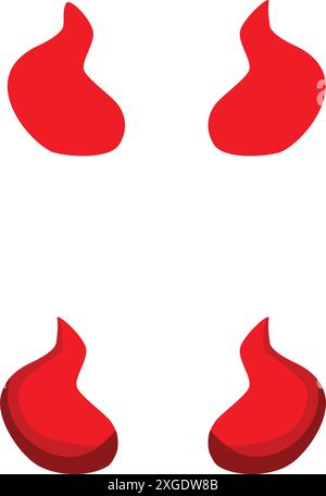Décoration vectorielle d'élément d'halloween rouge courtes cornes de diable Illustration de Vecteur