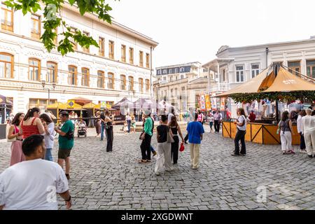 Kutaisi, Géorgie - 15 juin 2024 : Kutaisi accueille le Zarzeimi Food Festival avec le soutien de l'Organisation des Nations Unies pour l'alimentation et l'agriculture an Banque D'Images