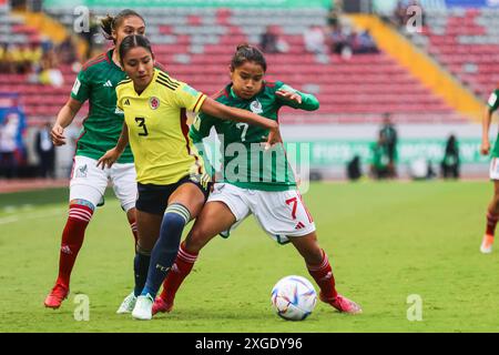 Angela Baron de Colombie et Natalia Mauleon du Mexique lors de la Coupe du monde féminine U-20 de la FIFA au Costa Rica match Mexique contre Colombie le 13 août 2022 Banque D'Images