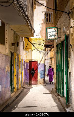 Fès, Maroc - 19 mars 2024 : Mellah, ou quartier juif, à Fès, Maroc Banque D'Images