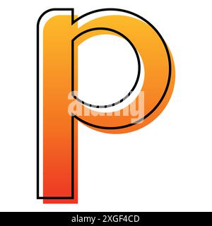 Lettre ou alphabet P logo icône vectorielle Illustration de Vecteur