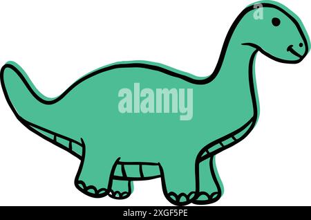 Dinosaures mignons et drôles dans le style de bande dessinée Illustration de Vecteur
