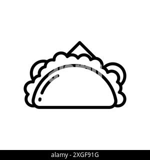 modèle de conception de vecteur d'icône de taco en fond blanc Illustration de Vecteur