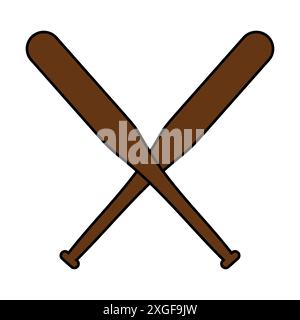 Icône du logo batte de baseball Illustration de Vecteur