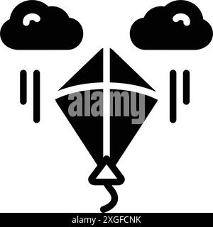 Icône pour makar sankranti, kite Illustration de Vecteur