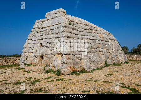 Naveta des Tudons, prototalayote, Ciutadella, Minorque, Iles Baléares, Espagne Banque D'Images