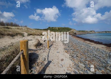 Plage de Tortuga, Parc naturel de s'Albufera des Grau, Minorque, Iles Baléares, Espagne Banque D'Images