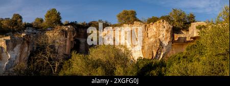 Ancienne carrière de grès, sa Mola, Felanitx, Majorque, Îles Baléares, Espagne Banque D'Images